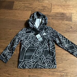 NWT‎ Boys Adidas Performance Hoodie 3T black/white AOP